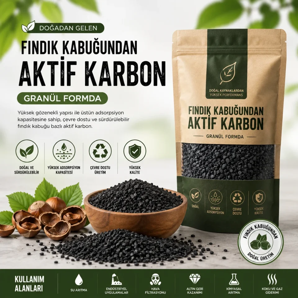 Fındık Kabuğu Doğal Aktif Karbon 1 kg